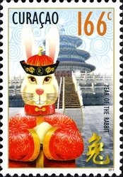 Colnect-1629-028-Rabbit-in-Chinese-costume-with-Temple-of-Heaven.jpg