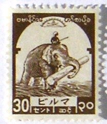 Colnect-532-389-Asian-Elephant-Elephas-maximus-transported-Tree-Trunk.jpg