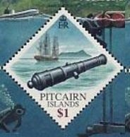 Colnect-3979-805-HMS-Bounty-approaching-Pitcairn-and-cannon.jpg