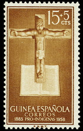 Colnect-1535-448-Pro-indigenous-Christ-at-Cross-on-a-Bibel.jpg