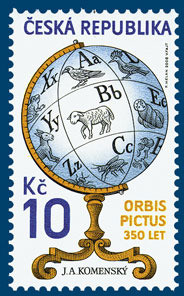 Colnect-353-515-Work-of-J-A-Komensk-yacute--Orbis-pictus---350th-anniversary.jpg