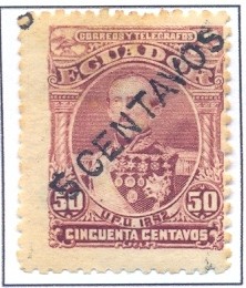 Colnect-2533-562-President-Juan-Flores---Telegraph-stamp-with-diagonal-overpr.jpg