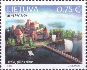 Colnect-5084-306-Europa-2018--Trakai-Castle-Bridge.jpg
