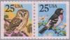 Colnect-2320-468-Birds---Owl-Aegolius-acadicus-and-Grosbeak-Pheucticus-lud.jpg