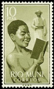 Colnect-303-821-Boy-reading-and-missionary.jpg