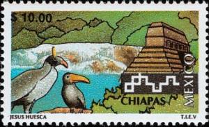 Colnect-3613-590-Palenque-Pyramid-and-Waterfalls--quot-Agua-Azul-quot--Chiapas--Tropic.jpg