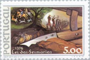 Colnect-173-602-Plowshere-farmers-chasing-off-hunters.jpg