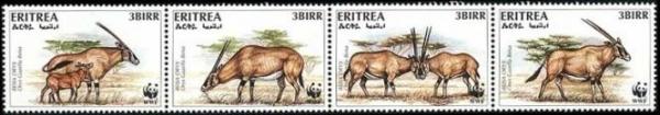 Colnect-1744-736-WWF-Beisa-Oryx-strip-of-4.jpg