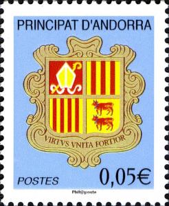 Colnect-627-964-Coat-of-arms-of-AndorraInscript%E2%80%9CPostes%E2%80%9C.jpg