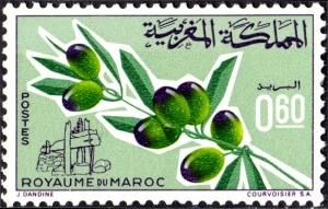 Colnect-5240-694-Olive-branch-with-fruits-old-oil-press.jpg