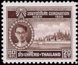 Colnect-2590-344-King-Bhumibol-Adulyadej-and-Palace.jpg