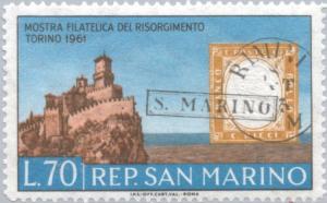 Colnect-170-255-Mt-Titano-and-Cancelled-Stamp-of-Sardinia-1862.jpg