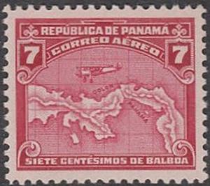 Colnect-2590-233-Airplane-over-Map-of-Panama.jpg