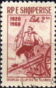 Colnect-1378-244-%E2%80%ADAlbanian-fighter-and-cannon.jpg
