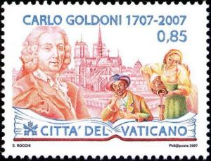 Colnect-811-248-Carlo-Goldoni-masks-and-Paris.jpg