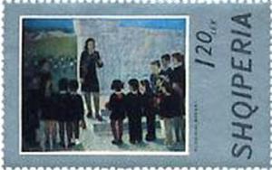 Colnect-1435-999-Teacher-with-Pupils-at-the-War-Memorial-by-Nini-Kleo.jpg