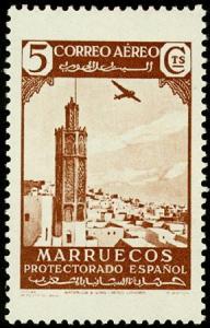 Colnect-1668-996-Mosque-de-Baja-and-Plane.jpg