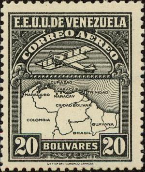 Colnect-2803-268-Map-of-Venezuela-First-Series.jpg