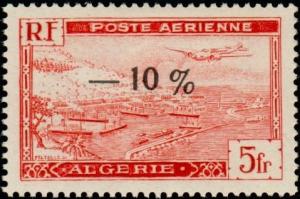 Colnect-697-070-Potez-56-plane-over-Algiers-harbor---surcharged.jpg